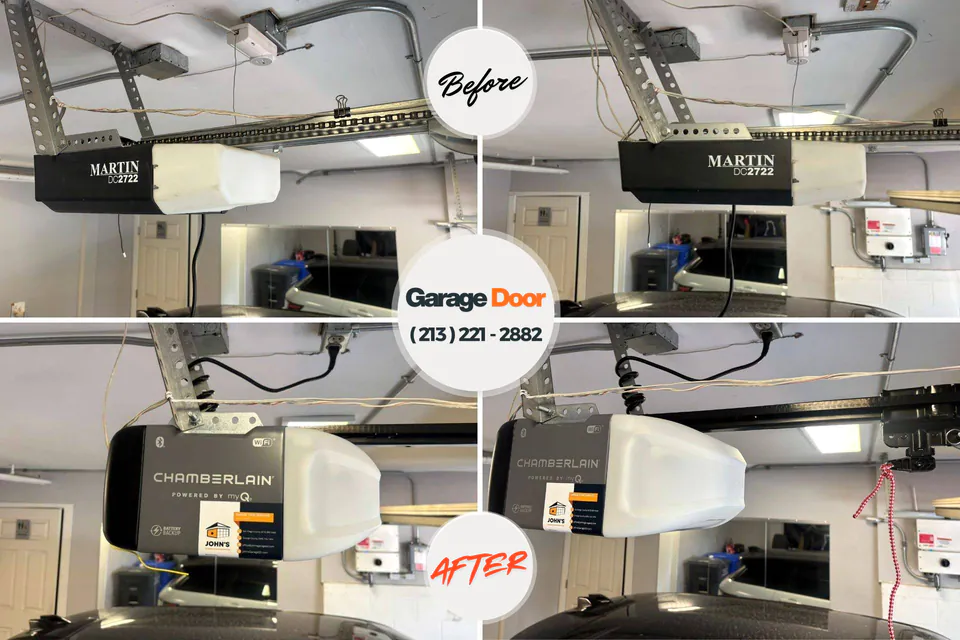 Before and after: garage door repair Eden, MD